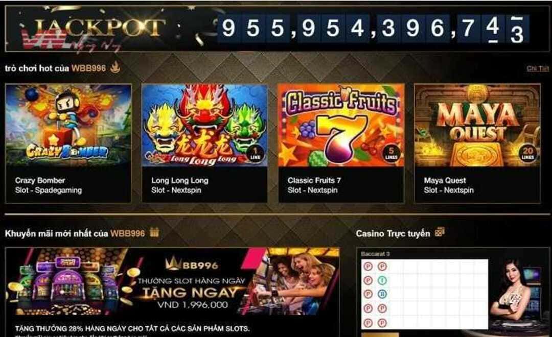 WBB996 cung cấp game chơi Casino trực tuyến cực chuyên nghiệp