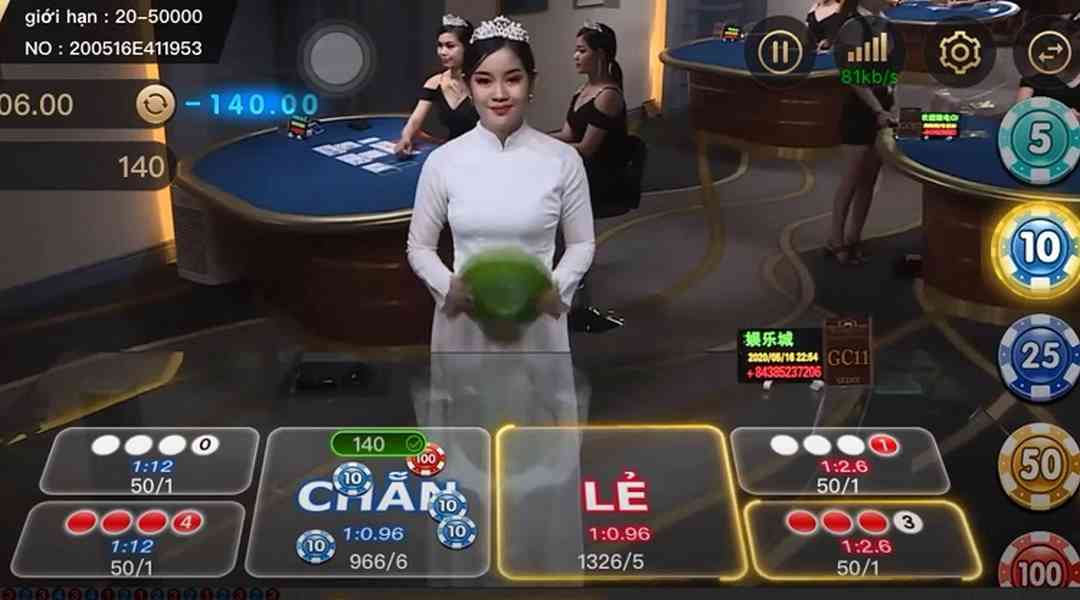 Không gian casino ảo chuyên nghiệp với các nữ dealer.